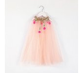 Summer Girl Princess Party Accessories Cloak Snow Queen Elsa Anna Costume Cape Rapunzel Aurora Sequins Tulle Halloween Mantle