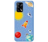 Funda Silicona Líquida Azul para Oppo A74 4G diseño Espacio Dibujos