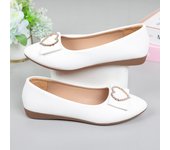 Spring autumn Office Patent Leather Woman Flats Shoes Ballets Metal Buckle Bow Lady Fall Girl Ballerina Dress Pointed Toe Slip