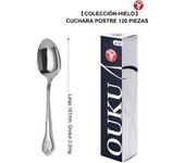 Mr.Spoon Serie Hielo Cucharas 12, 48 o 120 piezas,Acero inoxidable 18/10,Alta calidad y acabado,Cuchara sopera largo 206mm,cuchara postre181mm,cuchara té y café 155mm/112mm,Mango monobloque,Apto para lavavajillas,Caja ecológico,Para casa,hotel,restaurante