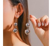 Salircon Vintage Acrylic Disco Ball Drop EarringsFor Women  Fashion Simple Ball Earrings Trend 3D Light Reflective Jewelry Gift