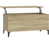 vidaXL Mesa de centro madera contrachapada 90x44,5x45 cm Blanco, Negro, Blanco brillante Mesita de Salón o Comedor o Auxiliar Mesa de Café Meuble Salón