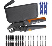 Solar Crimping Tool Set for 2.5 4.0 6.0 mm² Solar Panel PV Cable, Ratcheting Crimper for Solar Insulated Terminal