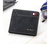 Nueva cartera para hombre, estilo casual, con múltiples tarjetas, estilo esmerilado, corta, de PU, con tres pliegues.