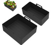 2Pcs Air Fryer Silicone Liner Food Grade Air Fryer Baking Tray Reusable Non-stick Silicone Mold Airfryer Pan Liner Accessories