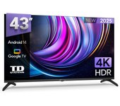 Smart TV 43 pulgadas 4K Hey Google Official Assistant con control por voz. Televisor Android 14 - TD Systems K43DLC21GLE