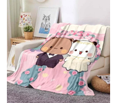 3D Printed Baby Blanket Bubu and Dudu Series Cartoon Print Flannel Babes Carpet  Cozy Comfortable Home Travel Bed Blankets