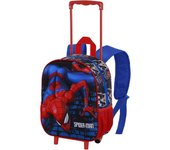 Mochila 3D Spiderman Pequeña, con Ruedas, Trolley 3D Spiderman, Licencia 100% Oficial, 30 x 25 x 10 cm, Karactermania - Kiglam