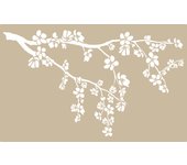 TODO-STENCIL Plantilla MYA Home Decor Naturaleza 002 Almendro, Medida 70x42cm Diseño 68x40cm, Stencil lavable, reutilizable, maleable y muy resiste, Ideal para decorar paredes, muebles, cojines, cortinas, etc