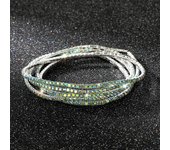 5Pcs/Lot Elastic Crystal Bracelets 2mm Charming Gold Color Crystal Rhinestones Metal Bangle Bracelet Jewelry DIY Gift
