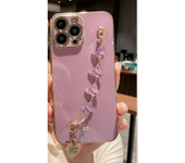 Plating Butterfly Metal Bracelet Phone Chain Case for iPhone 15 14 Pro Max 14 Pro 13 12 11 MiNi XR XS X  Cover