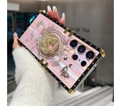 Glitter Butterfly Stand Holder Aurora Box Phone Case For Samsung S25 S24 S23 Ultra S21 S22 Plus Finger Ring Fold Bracket Cover