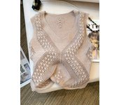 Solid Color V Neck Tank Top, Casual Sleeveless Cut Out Knitted Tank Top For Every Day, Women's Clothing