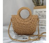 Summer Handmade Bags for Women Beach Weaving Ladies Straw Bag Wrapped Beach Bag Moon shaped Top Handle Handbags Totes
