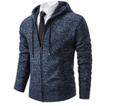 2024 New Autumn and Winter Jersey Men's Casual Sports Coat Solid Color Stand Collar Wweater Grab Fleece Warm Zipper Cardigan
