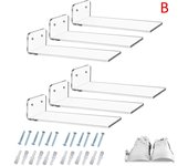 6Pcs Clear Floating Sneaker Shelves Wall Mounted Shoe Display Stand Transparent Shoe Racks For Bedroom Living Room