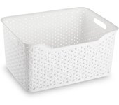 Cesta Ordenación Rectangular 18L Ideal Para el Hogar, Cesto de organización rectangular 18 litros - Plastic Forte Nature