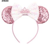 Disney Mickey Mouse Oor Hoofdbanden Frozen Elsa Anna Strik Pailletten Hoofdband Kids Party Cadeau Kinderen Diy Haaraccessoires