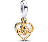 Pandora - Charm Colgante Doble Grabable Mama con un Diamante Sintético Creado en Laboratorio 763237C01