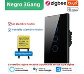 TNCE Tuya Wifi/Zigbee RF433 US Smart Wall Switch 1/2/3/4 Gang Touch Sensor Button No-Neutral Wire,Voice With Alexa Google Home