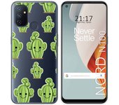 Tumundosmartphone Funda Gel Transparente para Oneplus Nord N100 diseño Cactus Dibujos