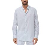 Camisa Salsa blanca rayas verdes regular para hombre