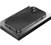 Carcasa mate de parachoques de metal de aluminio de carga magnética para iPhone, funda protectora mate anticolisión de carga magnética, para iPhone 16/15/14/13/12 Pro Max (negro, para iPhone 16 Pro)