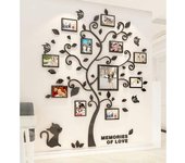 Pegatinas de pared de árbol, marco de fotos, 3D, bricolaje, calcomanías murales, decoración del hogar para dormitorio, sala de estar, guardería, pasillo, guardería, regalo (negro, XL)
