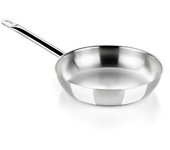 Bra - Sartén Profesional, De 18 a 30 cm, Acero Inoxidable, Triple Fondo Difusor, Mango Ergonómico, Apto Inducción