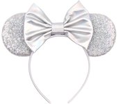 Disney Colorful Sequins Bows Mickey Mouse Ear Headband for Adults Festival Party Hair Accessories Women Girls Rainbow Hairbands