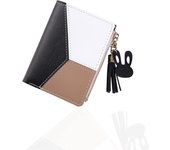 Monedero Pequeño con boton de presión de metal, Cartera de cuero para Mujer con Monedero, carteras multitifción