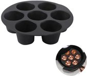 Molde Silicona Cupcake Negro Grande 7 Orificios Freidora de Aire 21x4cm