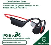 IPX8 Waterproof Swimming Diving Bone Conduction Headphone Bluetooth 5.3 Bass Wireless Headset MP3 (32G) Player fitness Earphone