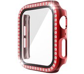 Glass+Diamond Watch Case for Apple Watch Series 8 7 6 SE 5 4 321 Screen Protector iWatch 45mm 41mm 44mm 40mm 42mm 38mm PC Cover