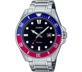Reloj de pulsera CASIO Collection - MDV-107D-1A3 correa color: Gris plata Dial Negro Hombre