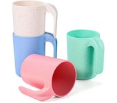 4 Pcs Coffee Mugs With Handles - Unbreakable Plastic Cups For Kitchen, Outdoor,