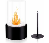 Chimenea de sobremesa portátil de bioetanol LYCXAMES, chimenea de etanol con círculo cruzado