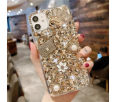 Bling Diamond Bead Chain Mirror Strap Phone Case For iphone 15 14 X XR XS 13 11 Pro Max 12 Pro  Cover