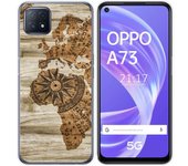 Tumundosmartphone Funda Gel Tpu para Oppo A73 5G diseño Madera 07 Dibujos