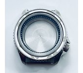 High Quality 42mm Silver Watch Case Black Blue Green Orange Ring Ceramic Bezel Fit NH34 NH35 NH36 NH38 NH70 NH72 Movement