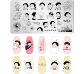 Peach Heart Nail Art Stamping Plate Sculpture Angel Flower Image Template Halloween Valentine's day Nail Art Manicure Tool