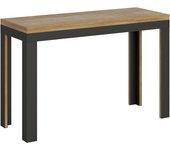 Mesa Opening 120/200x45/90 cm Doble Línea Roble Naturaleza Estructura Anthracita