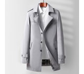 Men's Spring and Autumn 2024  New Fashion Handsome Lapel Long Windbreaker Middle-aged Business Casual Windbreaker Coat