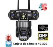 3 Lens Video Surveillance Camera Wifi Network CCTV Camera 4G SIM Card Wireless 360 Monitor Outdoor Waterproof Security Cameras