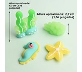 Mermaid Cake Topper Blue Ocean Seahorse Starfish Seaweed Coral for Kids 1st Birthday Party Boy Girl Baby Shower Party Decoration