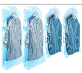 Bolsas de almacenamiento al vacío para Ropa, Juego de 4 (2 Bolsas de 53x27,6 pulgadas, 2 Cortas de 41,3x27,6 pulgadas), bolsa de almacenamiento de vacío para trajes, vestidos o chaquetas, Organizador de Armario