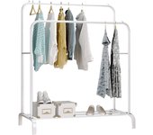 Burro Ropa Doble edihome, perchero colgador de ropa, doble, metálico, con soporte para zapatos
