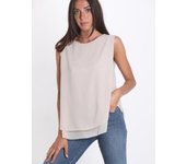 Blusa Lisa Sin Mangas Escote Redondo