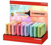 Rotulador stabilo boss fluorescente 70 pastel expositor de 45 unidades colores surtidos