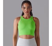 SSITO Chaleco Deportivo sin costura para Mujer, sujetador de Yoga sin Mangas, Tops de entrenamiento, Top Short de Fitness, Gimnasio, Correr, Chaleco a prueba de golf, Top de sujetador elástico Alto